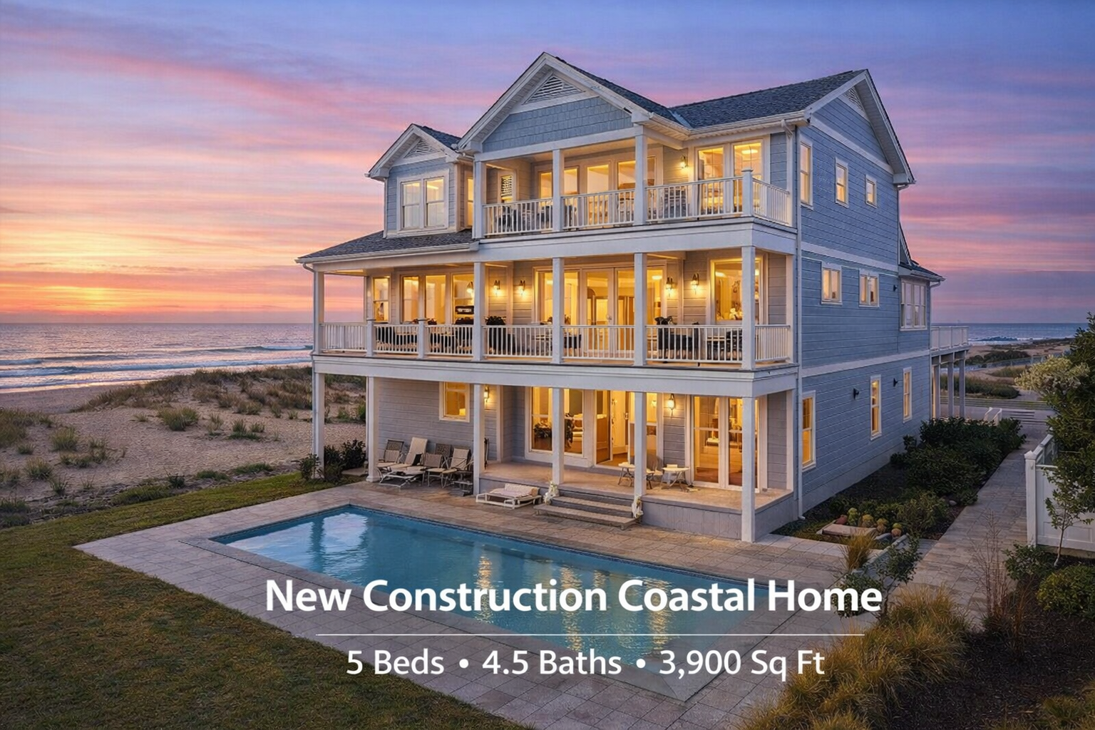 New Construction Coastal Home at 1820 Mariners Way